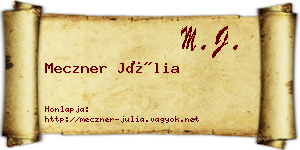 Meczner Júlia névjegykártya